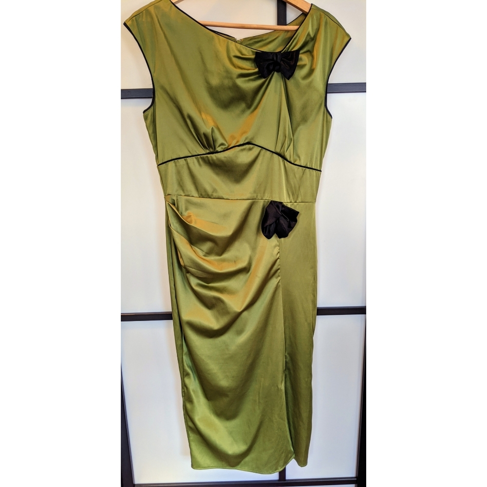 Stop Staring! Olive green pin-up dress